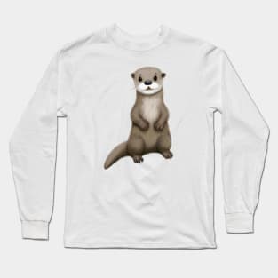 Cute Otter Drawing Long Sleeve T-Shirt